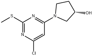 (S)-1-(6-Chloro-2-methylsulfanyl-pyrimidin-4-yl)-pyrrolidin-3-ol Struktur