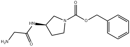 (R)-3-(2-AMino-acetylaMino)-pyrrolidine-1-carboxylic acid benzyl ester Struktur