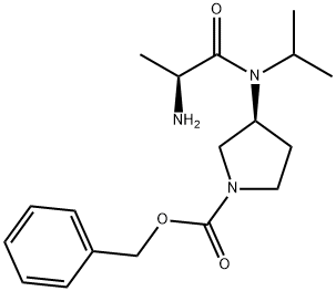 (S)-3-[((S)-2-AMino-propionyl)-isopropyl-aMino]-pyrrolidine-1-carboxylic acid benzyl ester Struktur