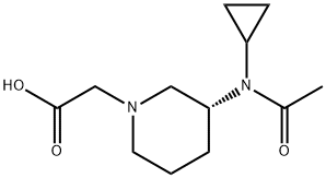 [(R)-3-(Acetyl-cyclopropyl-aMino)-piperidin-1-yl]-acetic acid Struktur