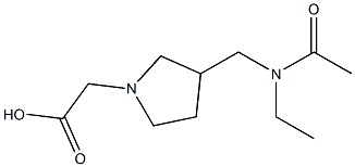 {3-[(Acetyl-ethyl-aMino)-Methyl]-pyrrolidin-1-yl}-acetic acid Struktur