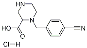 1-(4-Cyano-benzyl)-piperazine-2-carboxylic acid hydrochloride Struktur