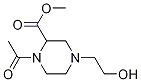 1-Acetyl-4-(2-hydroxy-ethyl)-piperazine-2-carboxylic acid Methyl ester Struktur