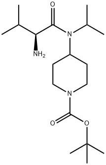 4-[((S)-2-AMino-3-Methyl-butyryl)-isopropyl-aMino]-piperidine-1-carboxylic acid tert-butyl ester Struktur