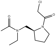 N-[(S)-1-(2-Chloro-acetyl)-pyrrolidin-2-ylMethyl]-N-ethyl-acetaMide Struktur