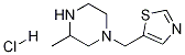 3-Methyl-1-thiazol-5-ylmethyl-piperazine hydrochloride Structure