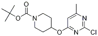 4-(2-Chloro-6-methyl-pyrimidin-4-yloxy)-piperidine-1-carboxylic acid tert-butyl ester Struktur