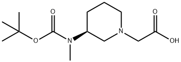 [(S)-3-(tert-Butoxycarbonyl-Methyl-aMino)-piperidin-1-yl]-acetic acid Struktur