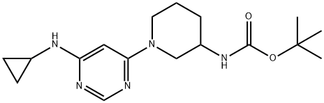 [1-(6-CyclopropylaMino-pyriMidin-4-yl)-piperidin-3-yl]-carbaMic acid tert-butyl ester Struktur