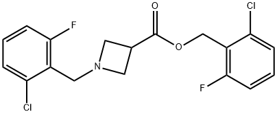 1-(2-Chloro-6-fluoro-benzyl)-azetidine-3-carboxylic acid 2-chloro-6-fluoro-benzyl ester Struktur