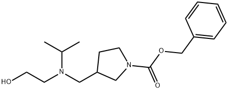 3-{[(2-Hydroxy-ethyl)-isopropyl-aMino]-Methyl}-pyrrolidine-1-carboxylic acid benzyl ester Struktur