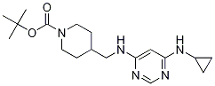 4-[(6-CyclopropylaMino-pyriMidin-4-ylaMino)-Methyl]-piperidine-1-carboxylic acid tert-butyl ester Struktur