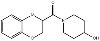 (2,3-Dihydro-benzo[1,4]dioxin-2-yl)-(4-hydroxy-piperidin-1-yl)-Methanone Struktur