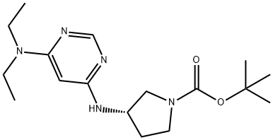 (S)-3-(6-DiethylaMino-pyriMidin-4-ylaMino)-pyrrolidine-1-carboxylic acid tert-butyl ester Struktur