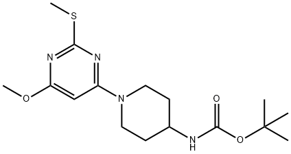 [1-(6-Methoxy-2-Methylsulfanyl-pyriMidin-4-yl)-piperidin-4-yl]-carbaMic acid tert-butyl ester Struktur