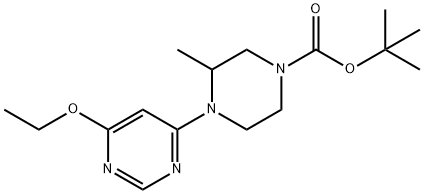 4-(6-Ethoxy-pyriMidin-4-yl)-3-Methyl-piperazine-1-carboxylic acid tert-butyl ester Struktur