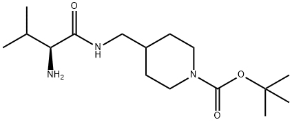 4-[((S)-2-AMino-3-Methyl-butyrylaMino)-Methyl]-piperidine-1-carboxylic acid tert-butyl ester Struktur