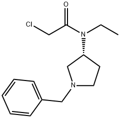 N-((R)-1-Benzyl-pyrrolidin-3-yl)-2-chloro-N-ethyl-acetaMide Struktur