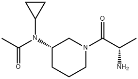 N-[(S)-1-((S)-2-AMino-propionyl)-piperidin-3-yl]-N-cyclopropyl-acetaMide Struktur