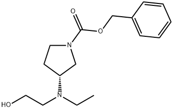 (R)-3-[Ethyl-(2-hydroxy-ethyl)-aMino]-pyrrolidine-1-carboxylic acid benzyl ester Struktur