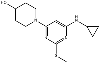 1-(6-CyclopropylaMino-2-Methylsulfanyl-pyriMidin-4-yl)-piperidin-4-ol Struktur