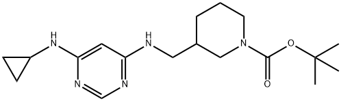 3-[(6-CyclopropylaMino-pyriMidin-4-ylaMino)-Methyl]-piperidine-1-carboxylic acid tert-butyl ester Struktur