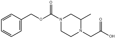 4-CarboxyMethyl-3-Methyl-piperazine-1-carboxylic acid benzyl ester Struktur