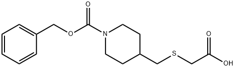 4-CarboxyMethylsulfanylMethyl-piperidine-1-carboxylic acid benzyl ester Struktur