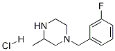 1-(3-Fluoro-benzyl)-3-methyl-piperazine hydrochloride Struktur