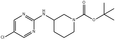 3-(5-Chloro-pyrimidin-2-ylamino)-piperidine-1-carboxylic acid tert-butyl ester Struktur