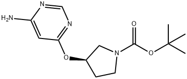 (R)-3-(6-AMino-pyriMidin-4-yloxy)-pyrrolidine-1-carboxylic acid tert-butyl ester Struktur