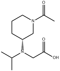 [((R)-1-Acetyl-piperidin-3-yl)-isopropyl-aMino]-acetic acid Struktur