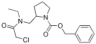 2-{[(2-Chloro-acetyl)-ethyl-aMino]-Methyl}-pyrrolidine-1-carboxylic acid benzyl ester Struktur