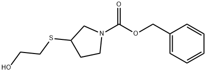 3-(2-Hydroxy-ethylsulfanyl)-pyrrolidine-1-carboxylic acid benzyl ester Struktur