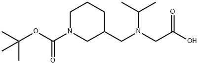 3-[(CarboxyMethyl-isopropyl-aMino)-Methyl]-piperidine-1-carboxylic acid tert-butyl ester Struktur