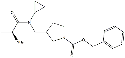 3-{[((S)-2-AMino-propionyl)-cyclopropyl-aMino]-Methyl}-pyrrolidine-1-carboxylic acid benzyl ester Struktur