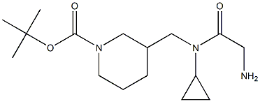 3-{[(2-AMino-acetyl)-cyclopropyl-aMino]-Methyl}-piperidine-1-carboxylic acid tert-butyl ester Struktur