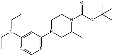 4-(6-DiethylaMino-pyriMidin-4-yl)-2-Methyl-piperazine-1-carboxylic acid tert-butyl ester Struktur