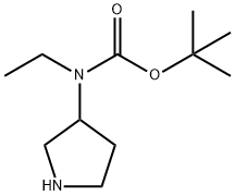 Ethyl-pyrrolidin-3-yl-carbamic acid tert-butyl ester Struktur