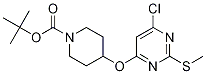 4-(6-Chloro-2-methylsulfanyl-pyrimidin-4-yloxy)-piperidine-1-carboxylic acid tert-butyl ester Struktur