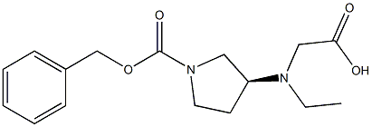 (S)-3-(CarboxyMethyl-ethyl-aMino)-pyrrolidine-1-carboxylic acid benzyl ester Struktur