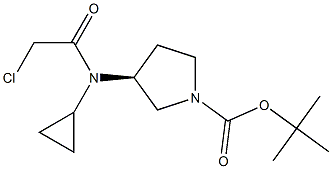 (S)-3-[(2-Chloro-acetyl)-cyclopropyl-aMino]-pyrrolidine-1-carboxylic acid tert-butyl ester Struktur