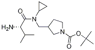 3-{[((S)-2-AMino-3-Methyl-butyryl)-cyclopropyl-aMino]-Methyl}-pyrrolidine-1-carboxylic acid tert-butyl ester Struktur