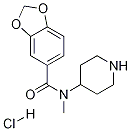 Benzo[1,3]dioxole-5-carboxylic acid Methyl-piperidin-4-yl-aMide hydrochloride Struktur