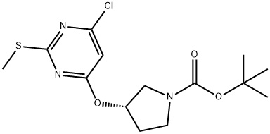 (S)-3-(2-Chloro-6-Methylsulfanyl-pyridin-4-yloxy)-pyrrolidine-1-carboxylic acid tert-butyl ester Struktur