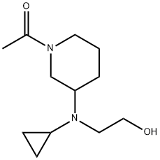 1-{3-[Cyclopropyl-(2-hydroxy-ethyl)-aMino]-piperidin-1-yl}-ethanone Struktur