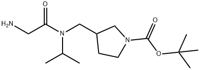 3-{[(2-AMino-acetyl)-isopropyl-aMino]-Methyl}-pyrrolidine-1-carboxylic acid tert-butyl ester Struktur