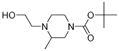 4-(2-Hydroxy-ethyl)-3-Methyl-piperazine-1-carboxylic acid tert-butyl ester Struktur