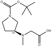 (S)-3-(CarboxyMethyl-Methyl-aMino)-pyrrolidine-1-carboxylic acid tert-butyl ester Struktur