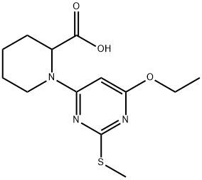 1-(6-Ethoxy-2-Methylsulfanyl-pyriMidin-4-yl)-piperidine-2-carboxylic acid Struktur